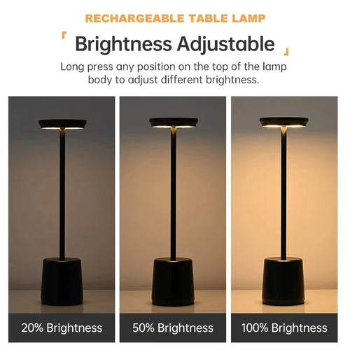 LED Touch Desk Lamp – 3 Colors Adjustable, Rechargeable